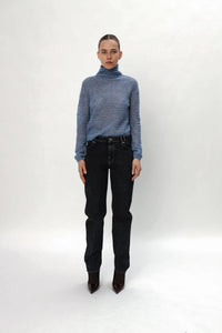 Alpaca Delicate Knit Highneck - Little Boy Blue