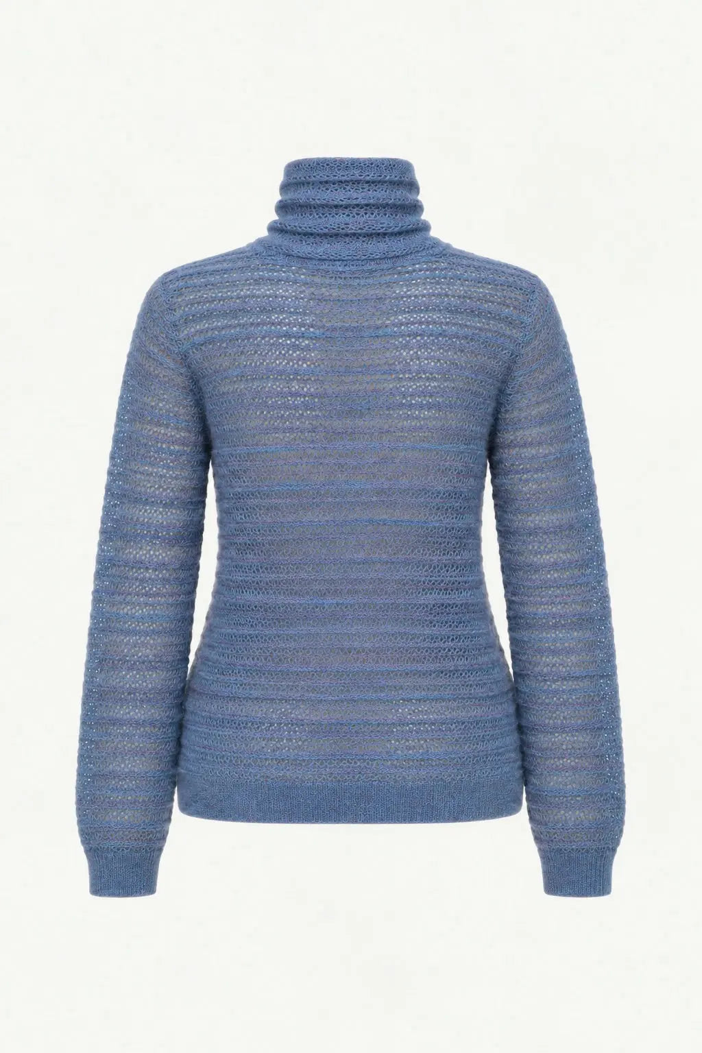 Stella Nova Alpaca Delicate Knit Highneck Blouse 159 Little Boy Blue