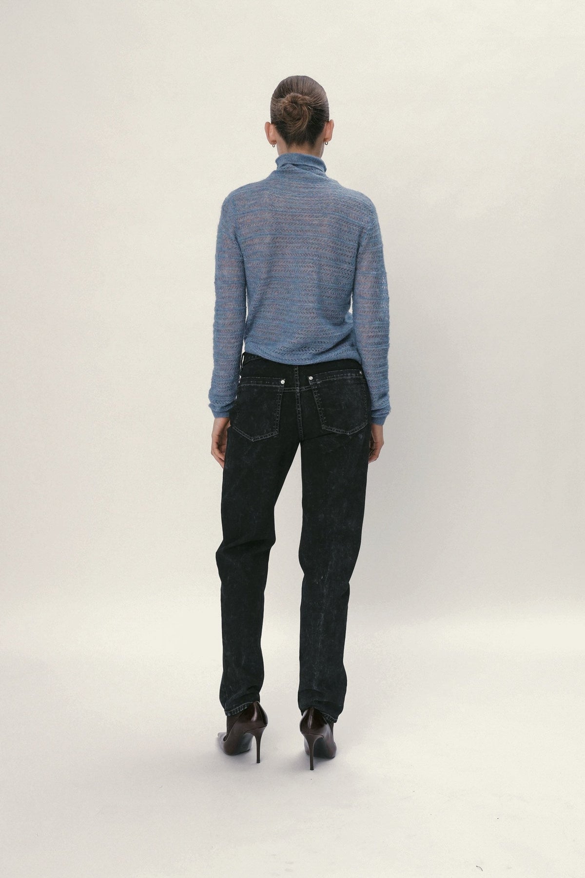 Stella Nova Alpaca Delicate Knit Highneck Sweater 159 Little Boy Blue