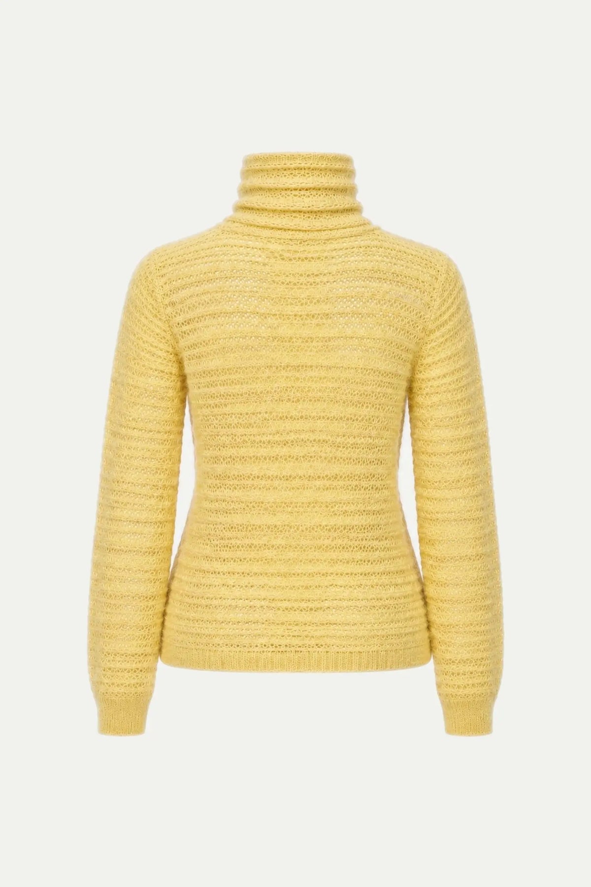Stella Nova Alpaca Delicate Knit Highneck Blouse 115 Sweet Yellow