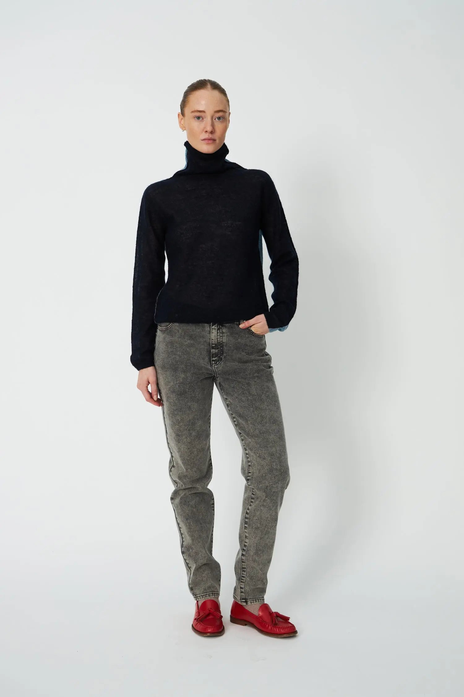 Stella Nova Alpaca Turtleneck Sweater 322 Evening Blue