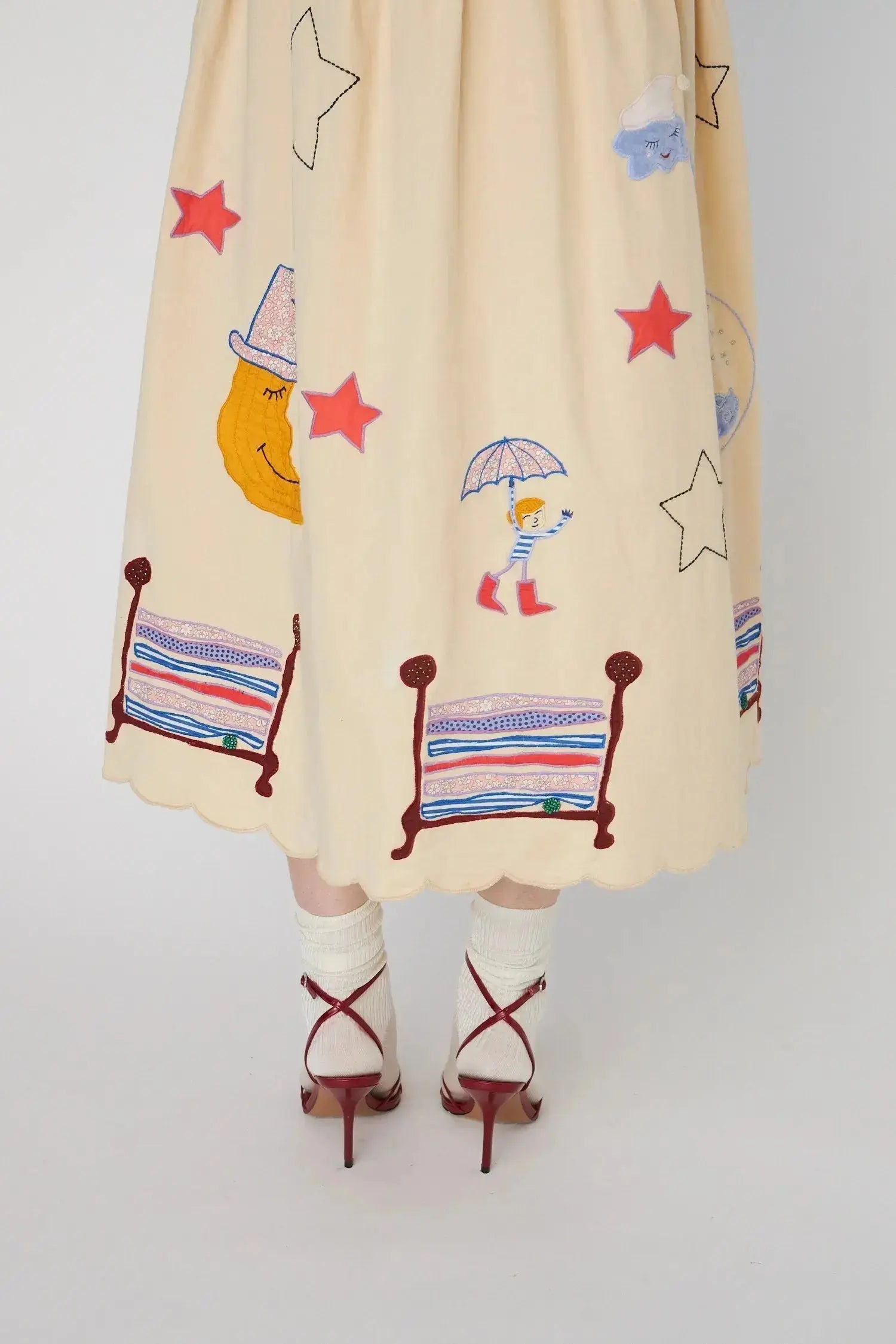 Stella Nova Bead Embellished Midi Dress Dress 053 Creme Brûlée