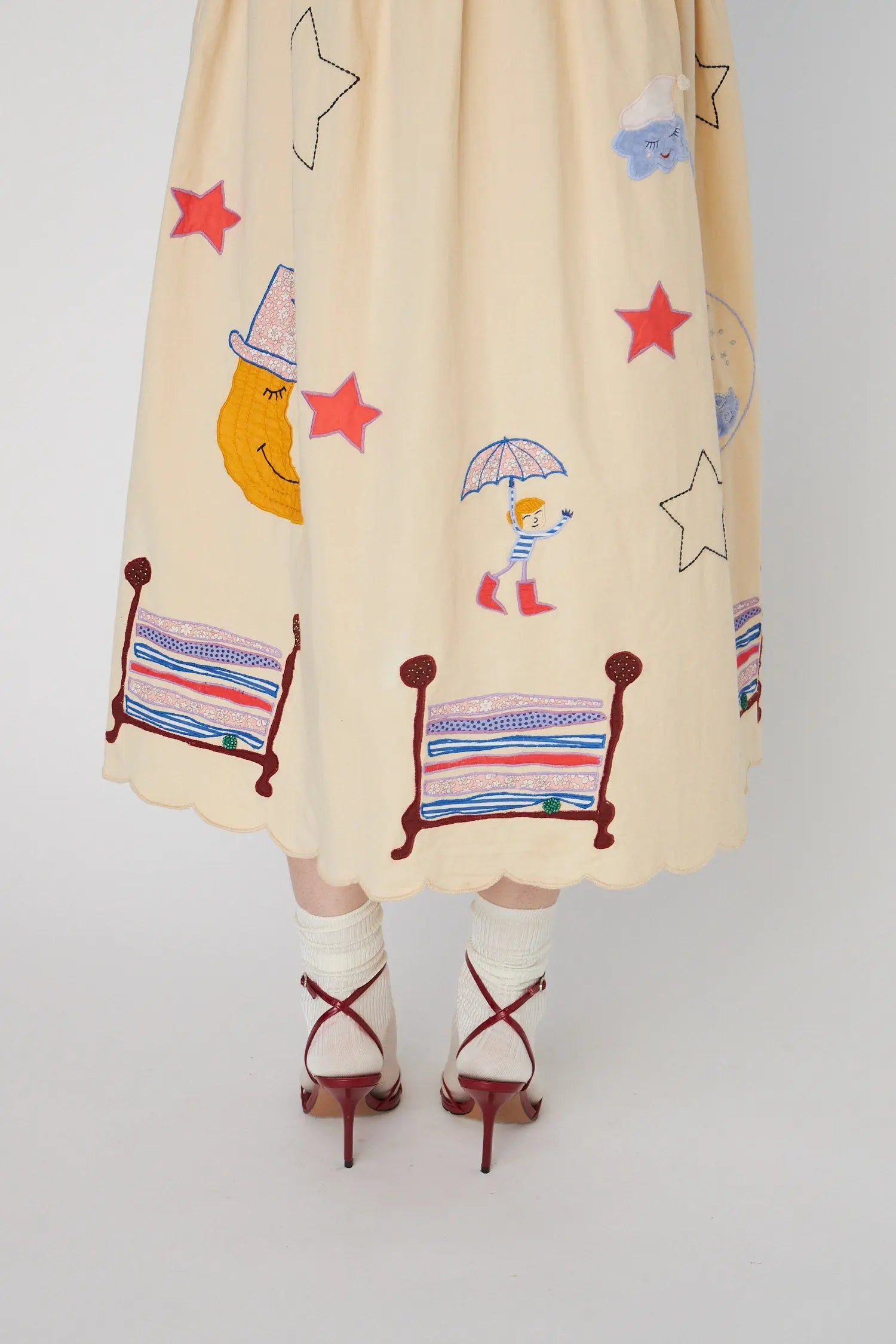 Stella Nova Bead Embellished Midi Dress Dress 053 Creme Brûlée