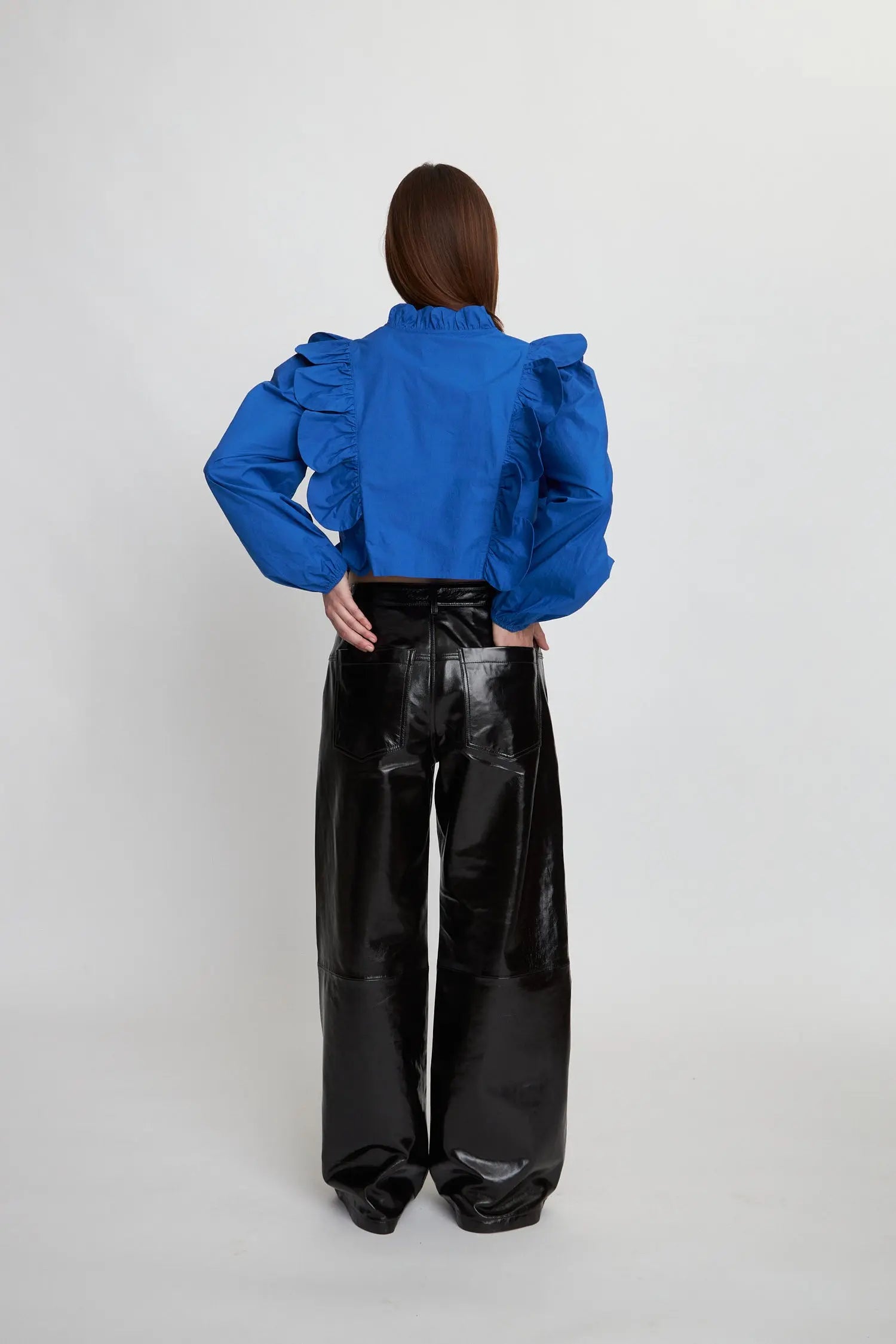 Stella Nova Blouse with scallops and embroideries Blouse 337 Clear Blue