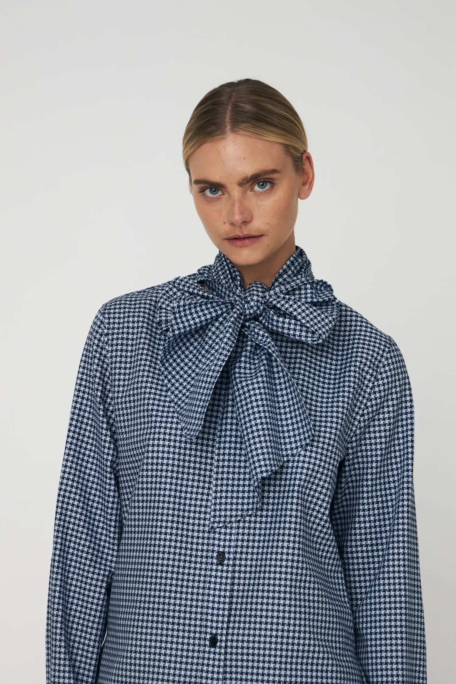 Stella Nova Bow Tie Shirt Shirt 416 Blue Checks
