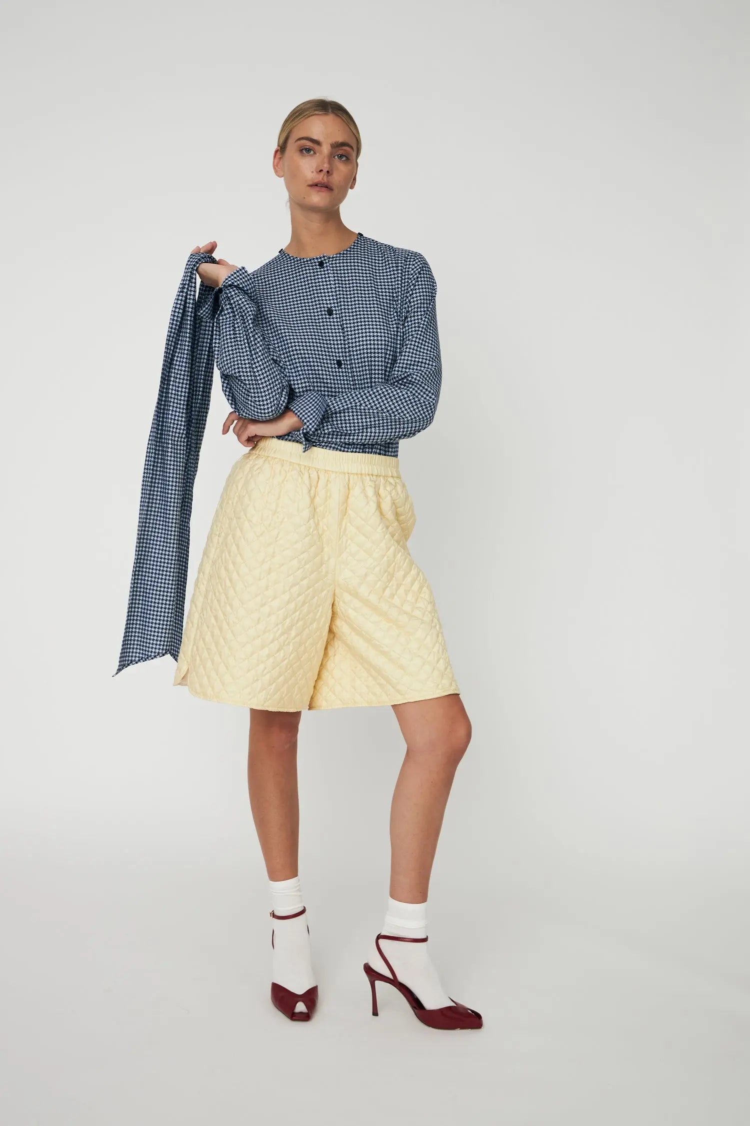 Stella Nova Bow Tie Shirt Shirt 416 Blue Checks