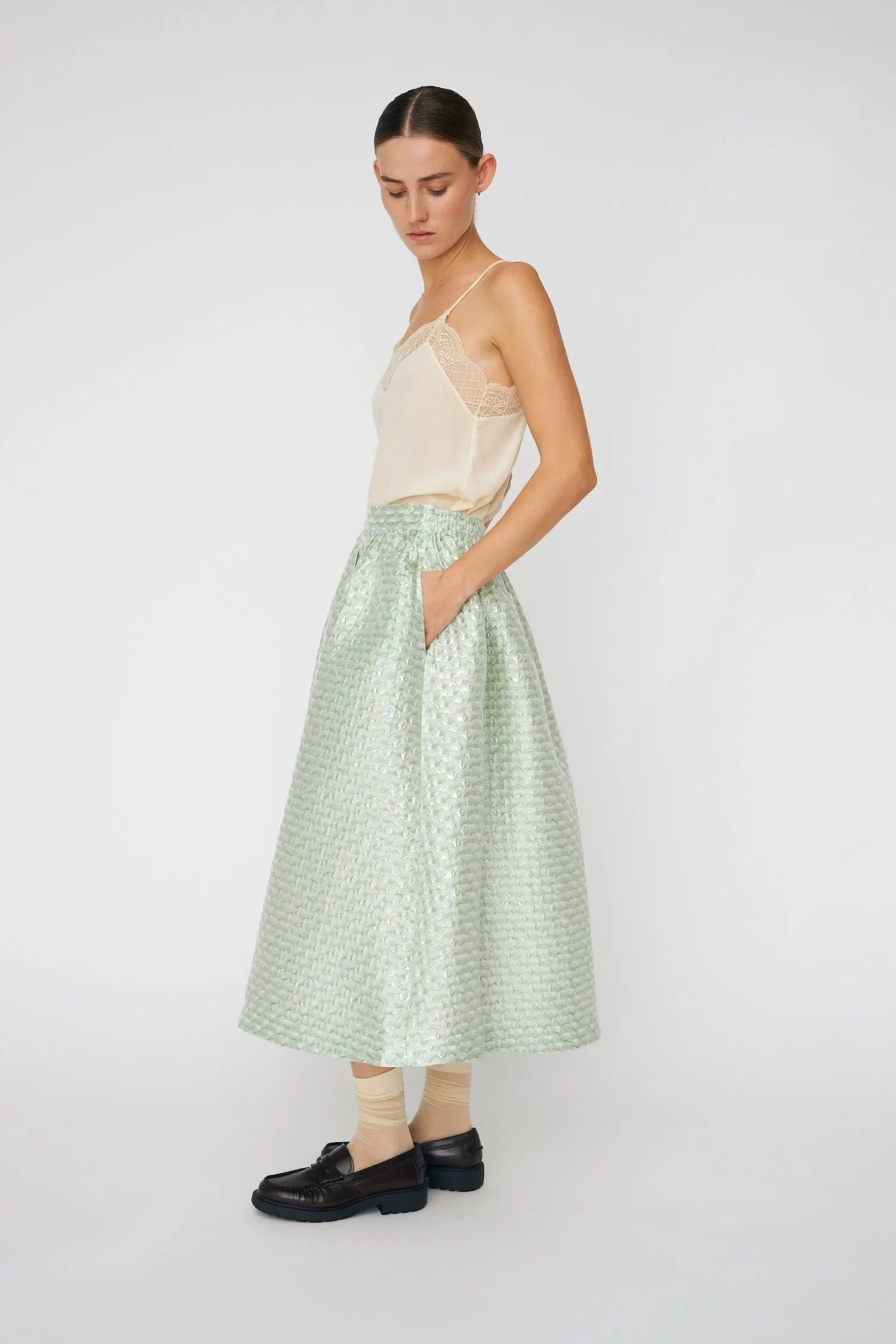 Stella Nova Bubble Midi Skirt Skirt 236 Mint Tea