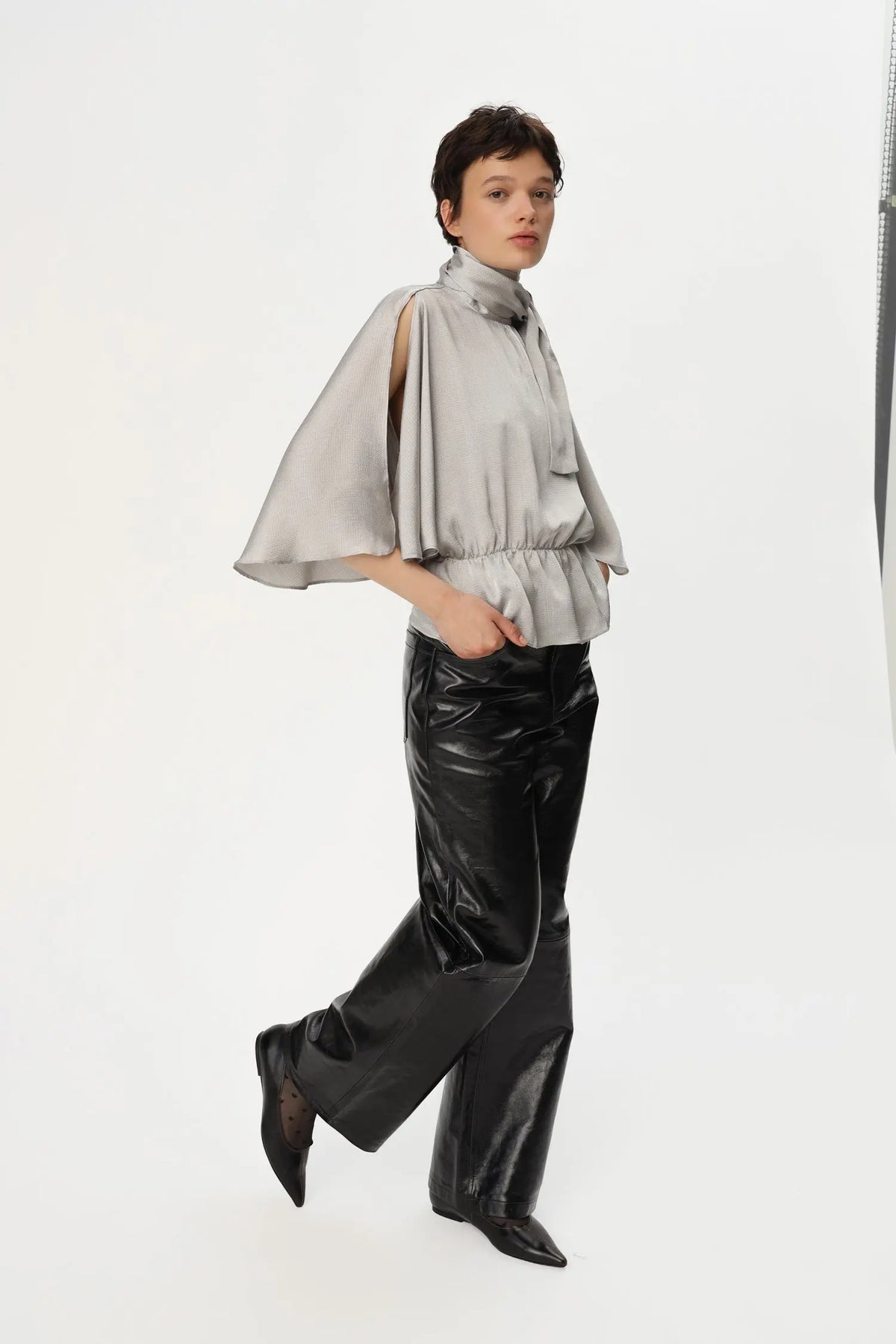 Stella Nova Butterfly Sleeved Blouse Blouse 876 Pearl Grey