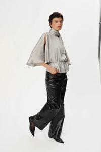 Butterfly Sleeved Blouse - Pearl Grey