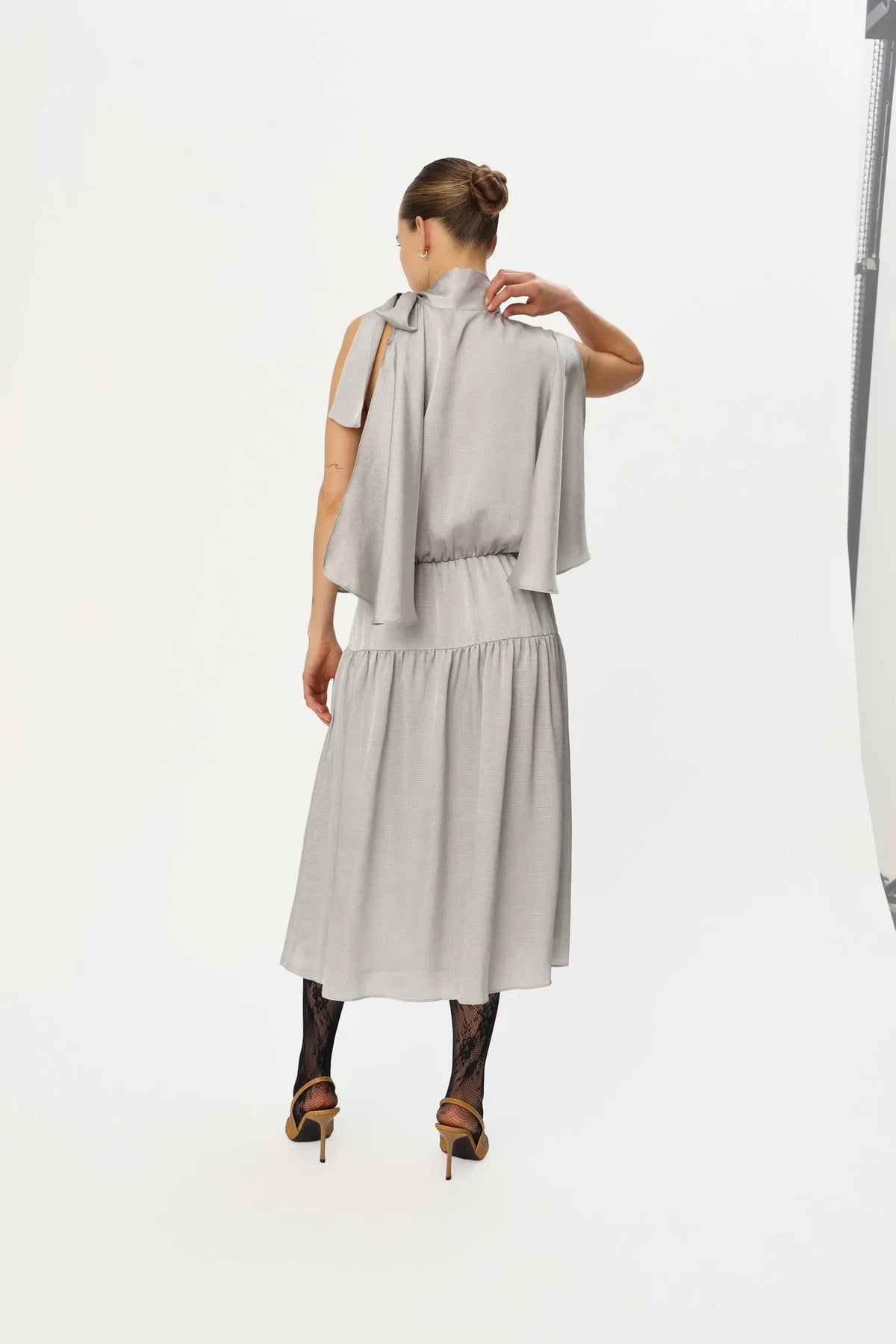 Stella Nova Butterfly Sleeved Dress Dress 876 Pearl Grey
