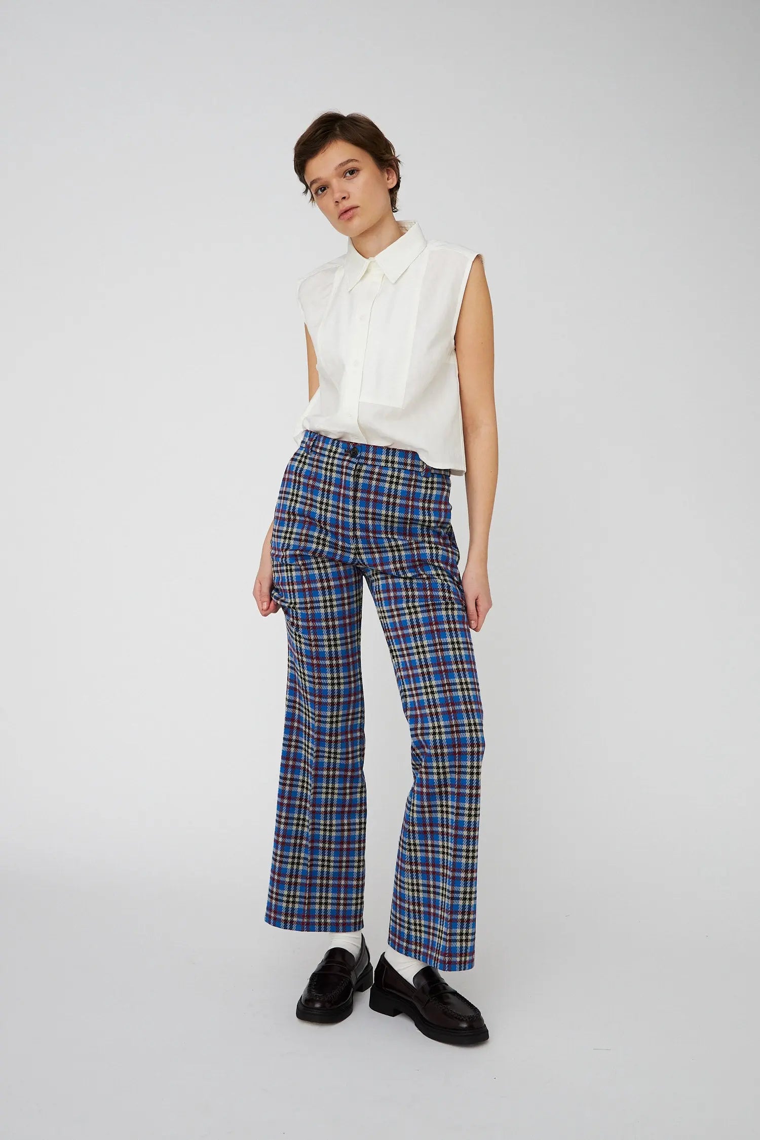 Stella Nova Checked Flared Pants Pants 430 Multi Checks
