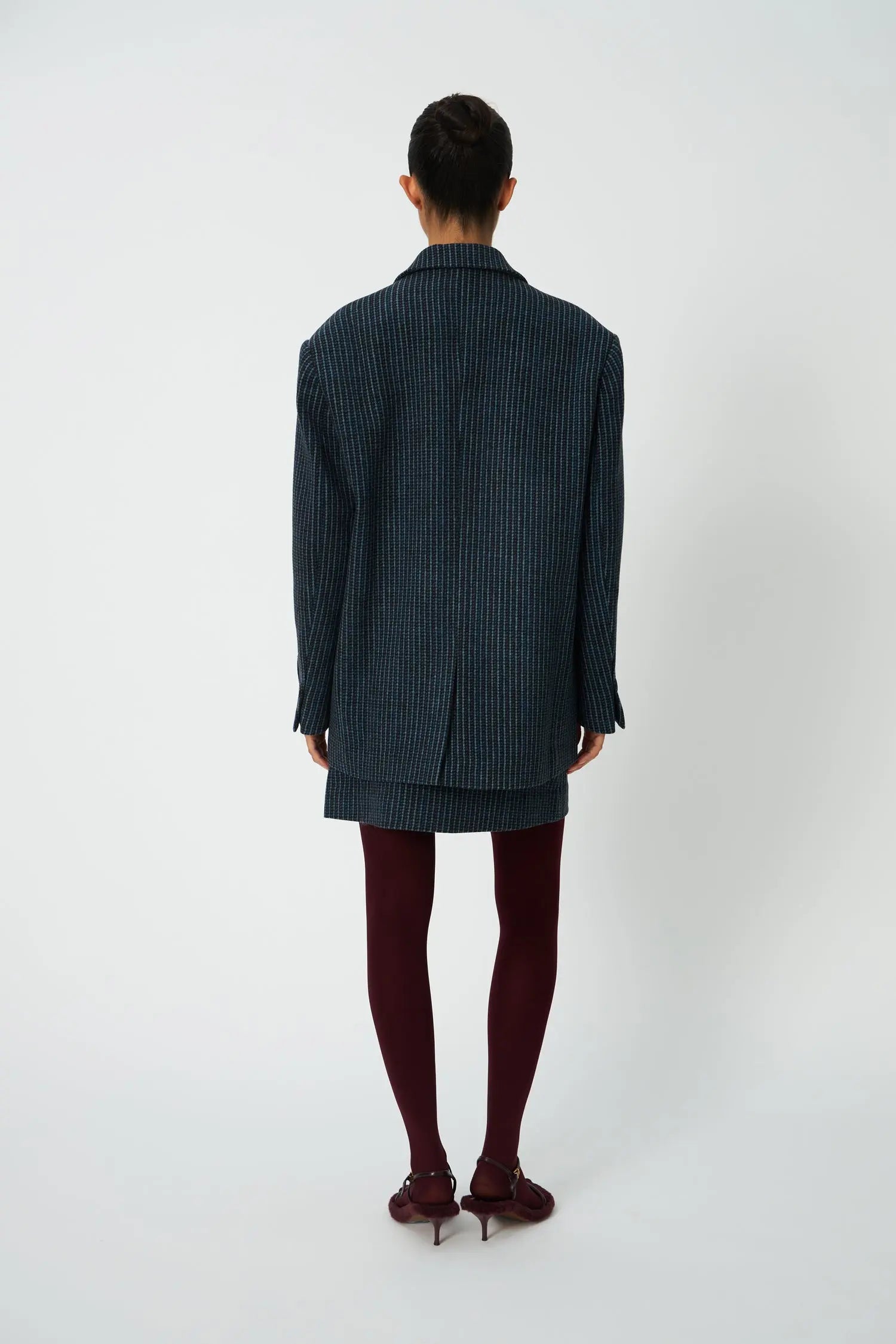 Stella Nova Checked Oversized Wool Blazer Blazer 416 Blue Checks