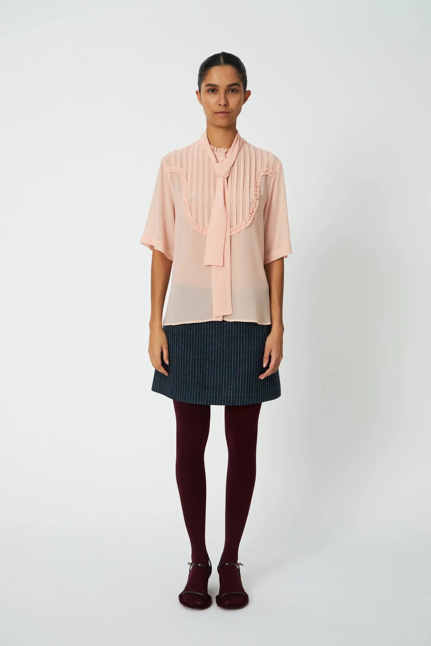 Stella Nova Chiffon Shirt with tie band Shirt 662 Soft Pink