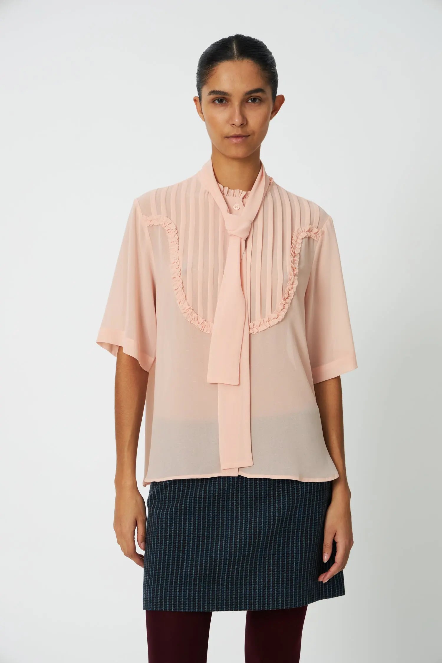 Stella Nova Chiffon Shirt with tie band Shirt 662 Soft Pink