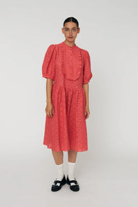 Cotton Lace Dress - Summer Coral
