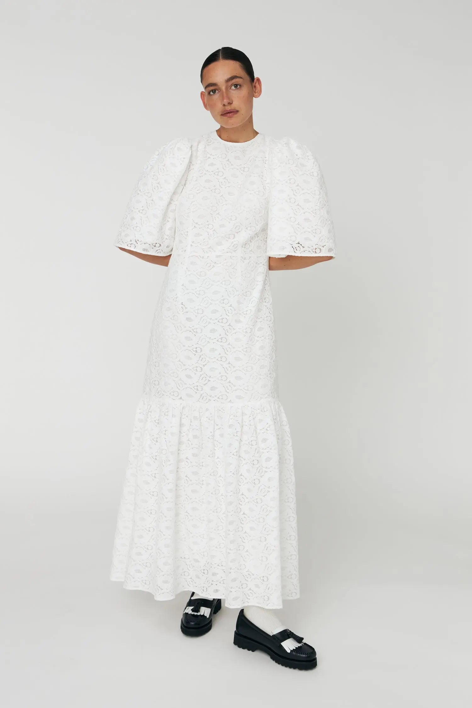 Stella Nova Cotton Lace Maxi Dress Dress 001 White