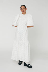 Cotton Lace Maxi Dress - White
