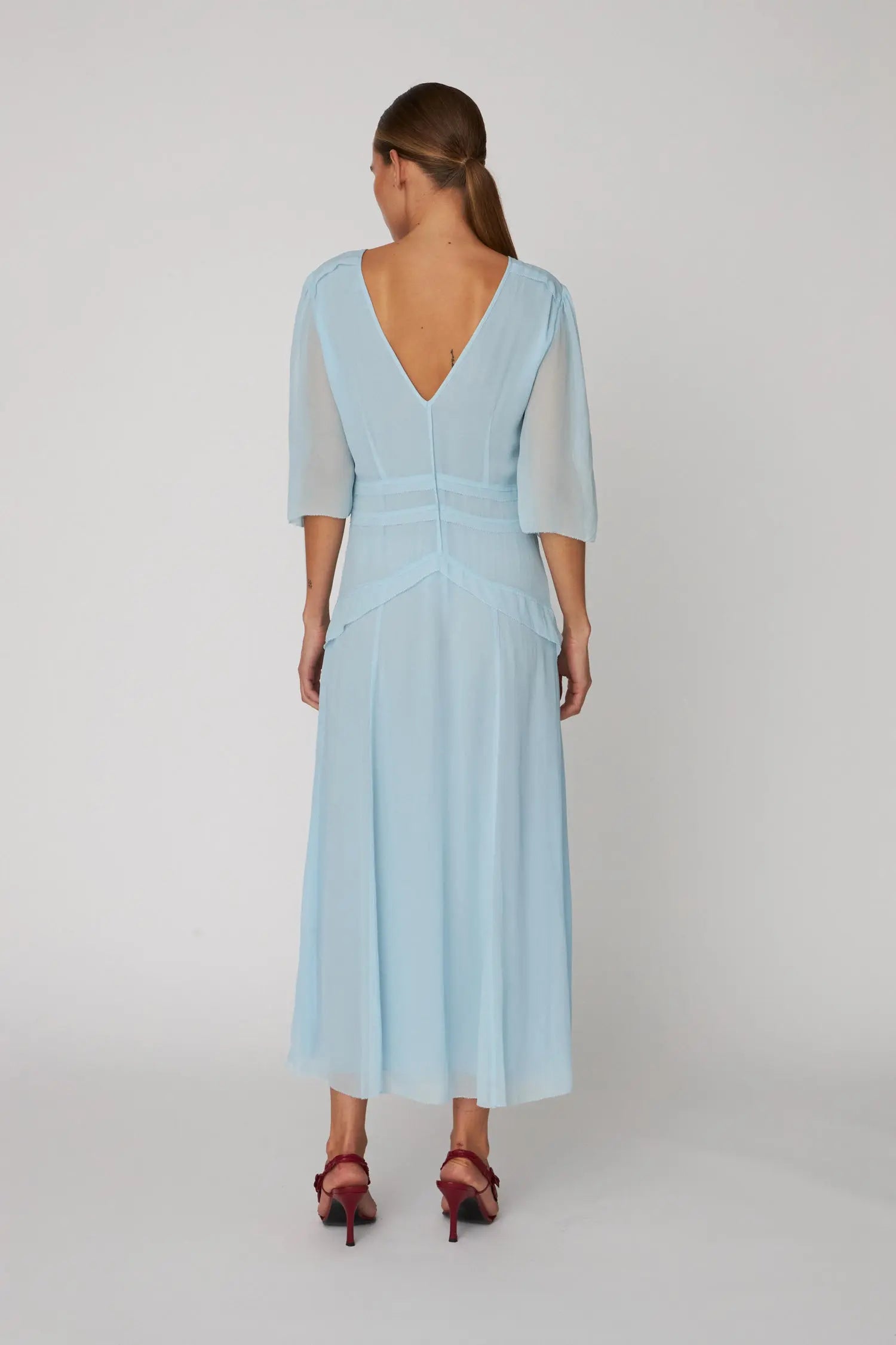 Stella Nova Delicate Crepe Chiffon Dress Dress 337 Clear Blue