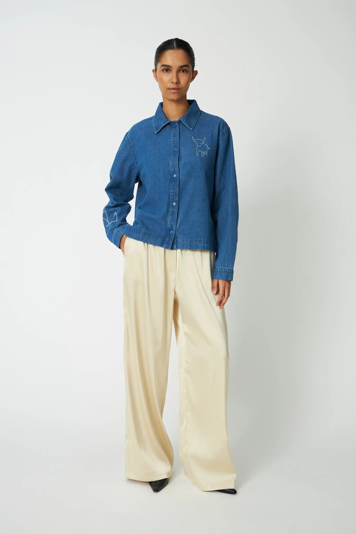 Stella Nova Denim Shirt with Artwork Shirt 305 Denim Blue