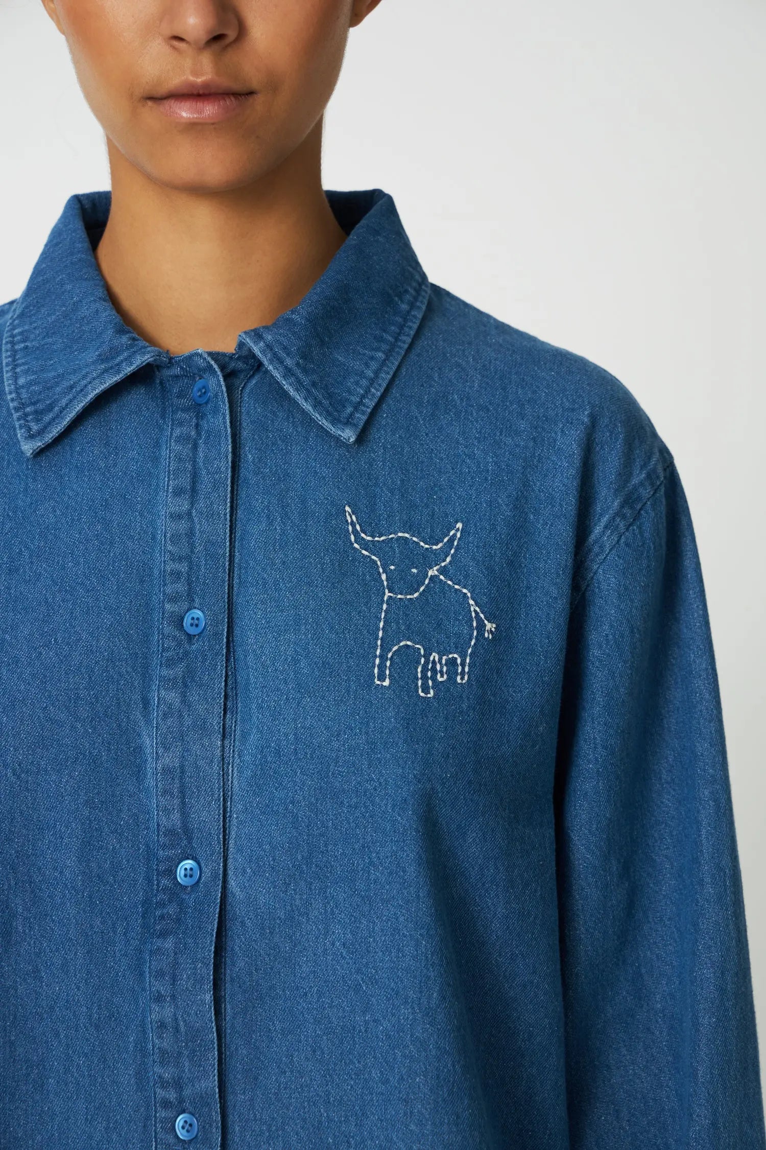 Stella Nova Denim Shirt with Artwork Shirt 305 Denim Blue