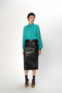 Drapy Sleeved Shirt - Emerald