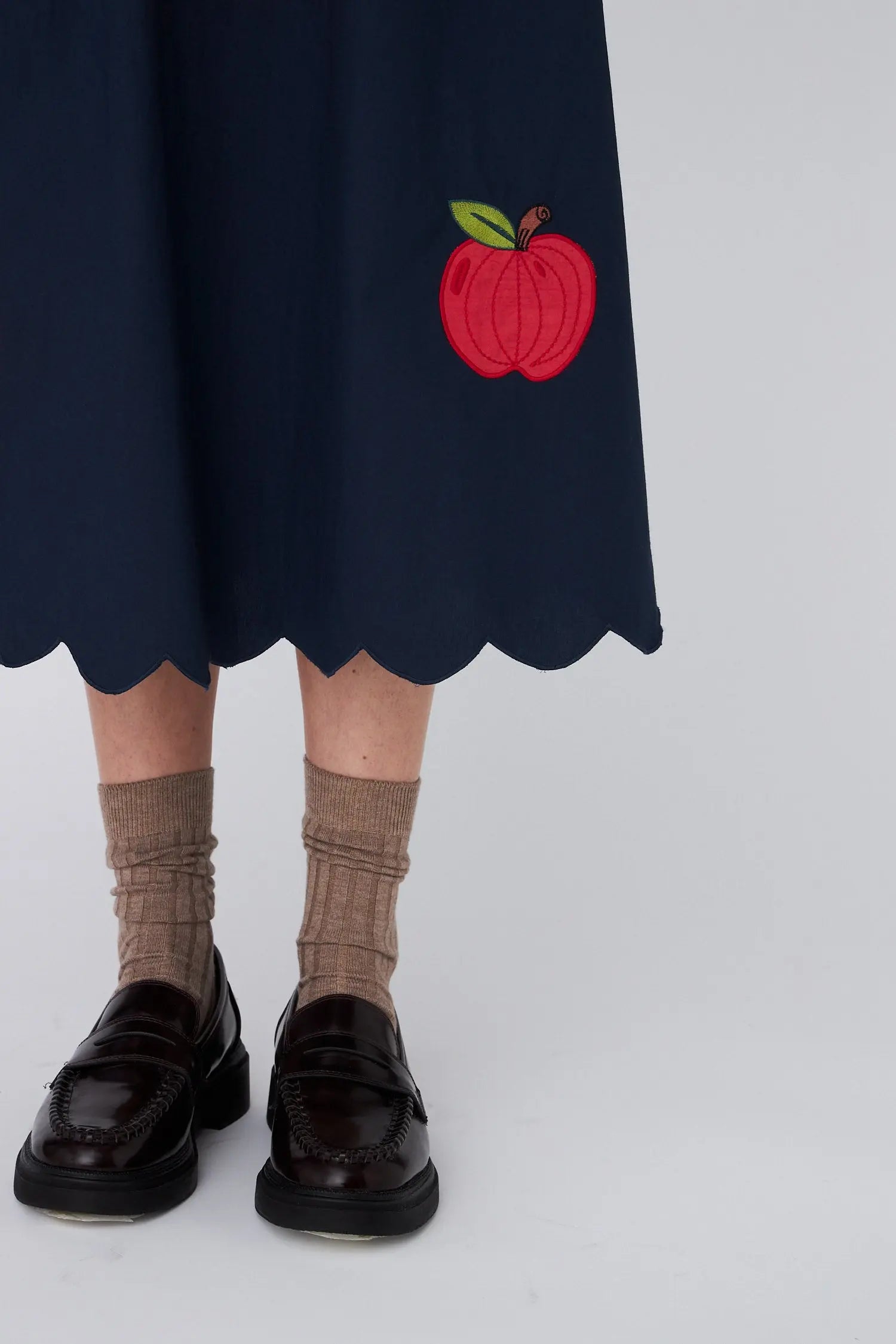 Stella Nova Embroidered Cotton Midi Dress Dress 395 Navy