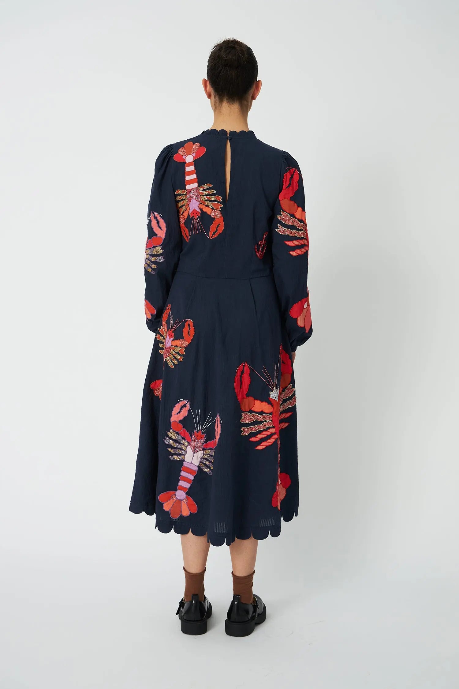 Stella Nova Embroidered Midi Dress Dress 395 Navy