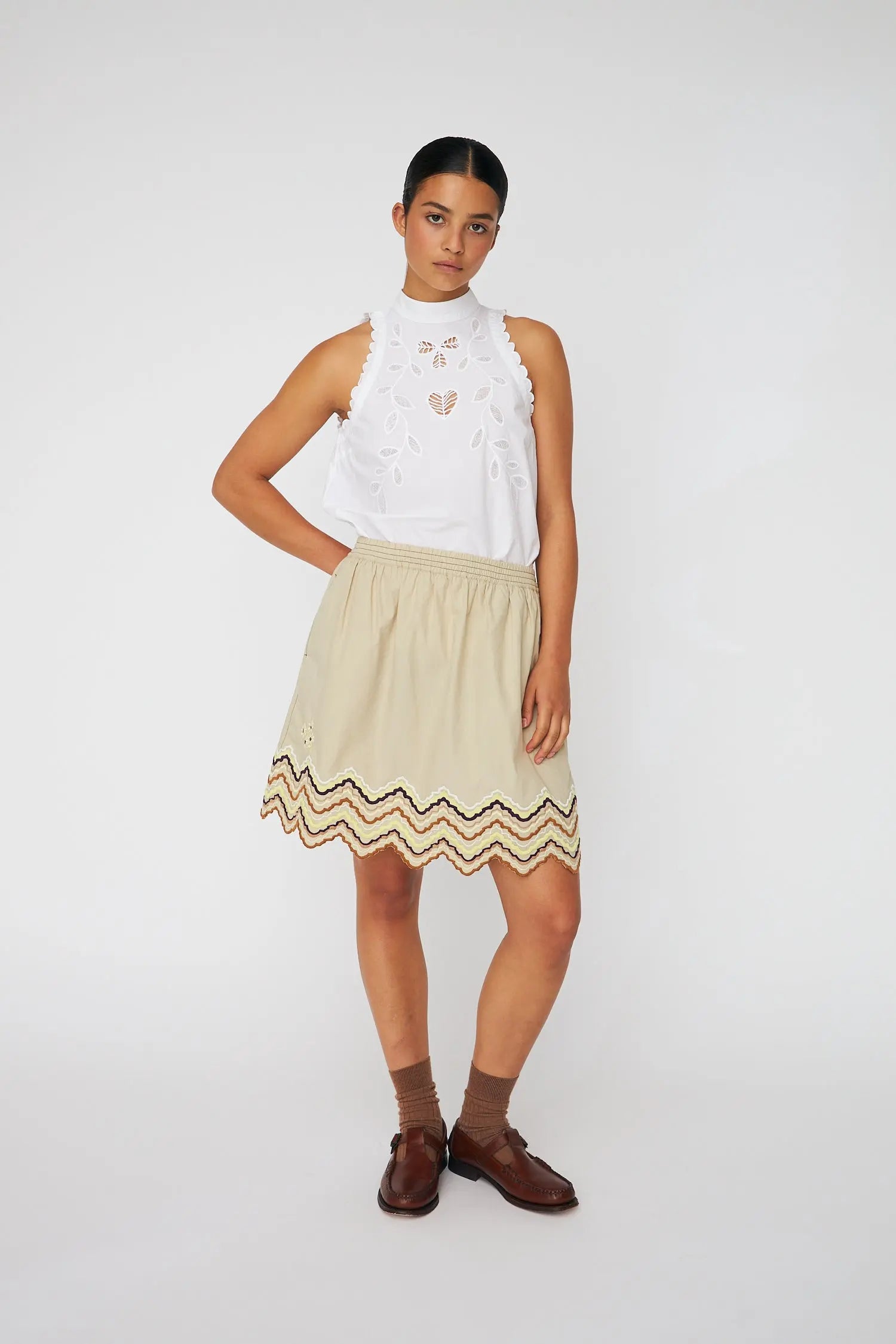 Stella Nova Embroidered Skirt Skirt 198 Army Touch