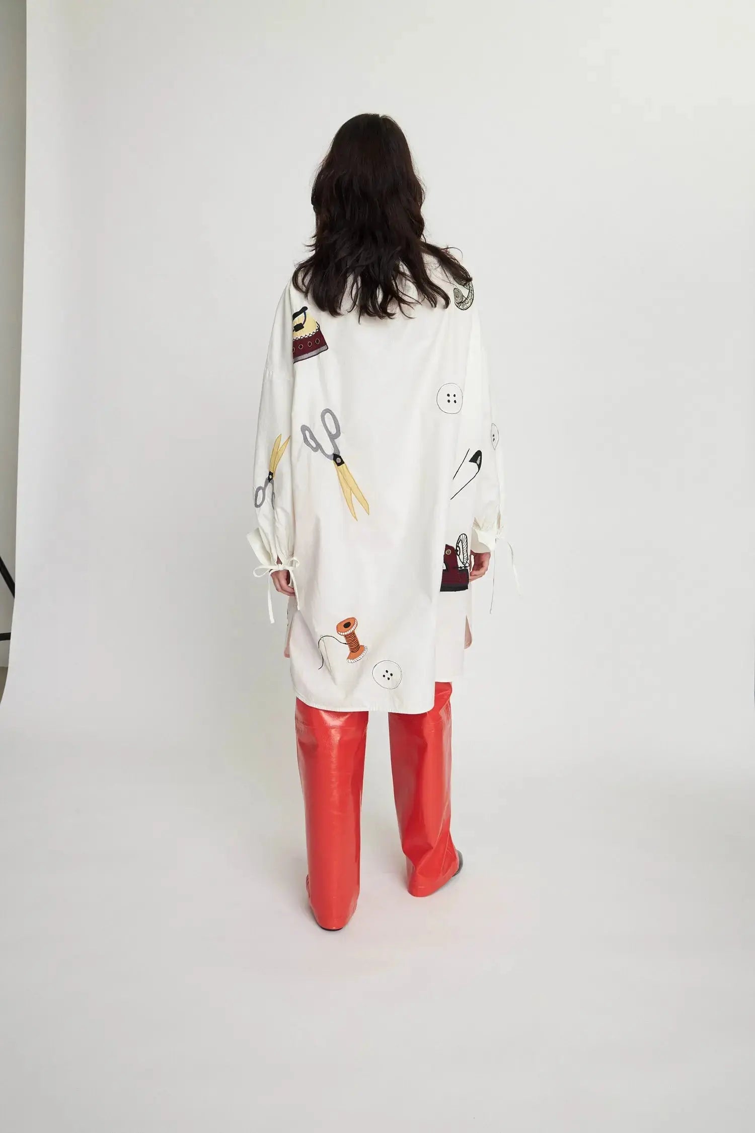 Stella Nova Embroidered shirt dress Shirt Dress 105 Creme/White