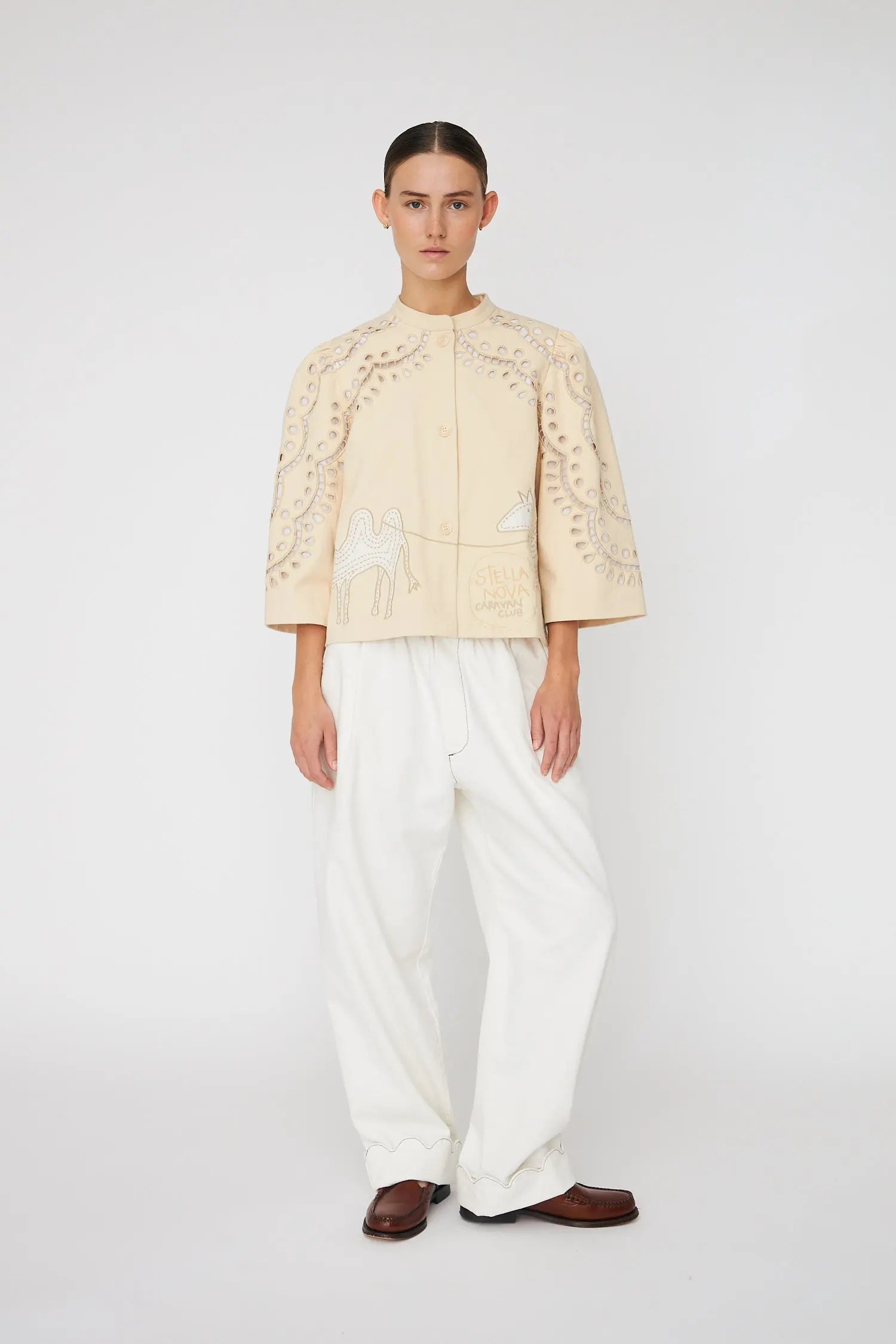 Stella Nova Embroidery Anglaise Jacket Jacket 036 Creme Tones
