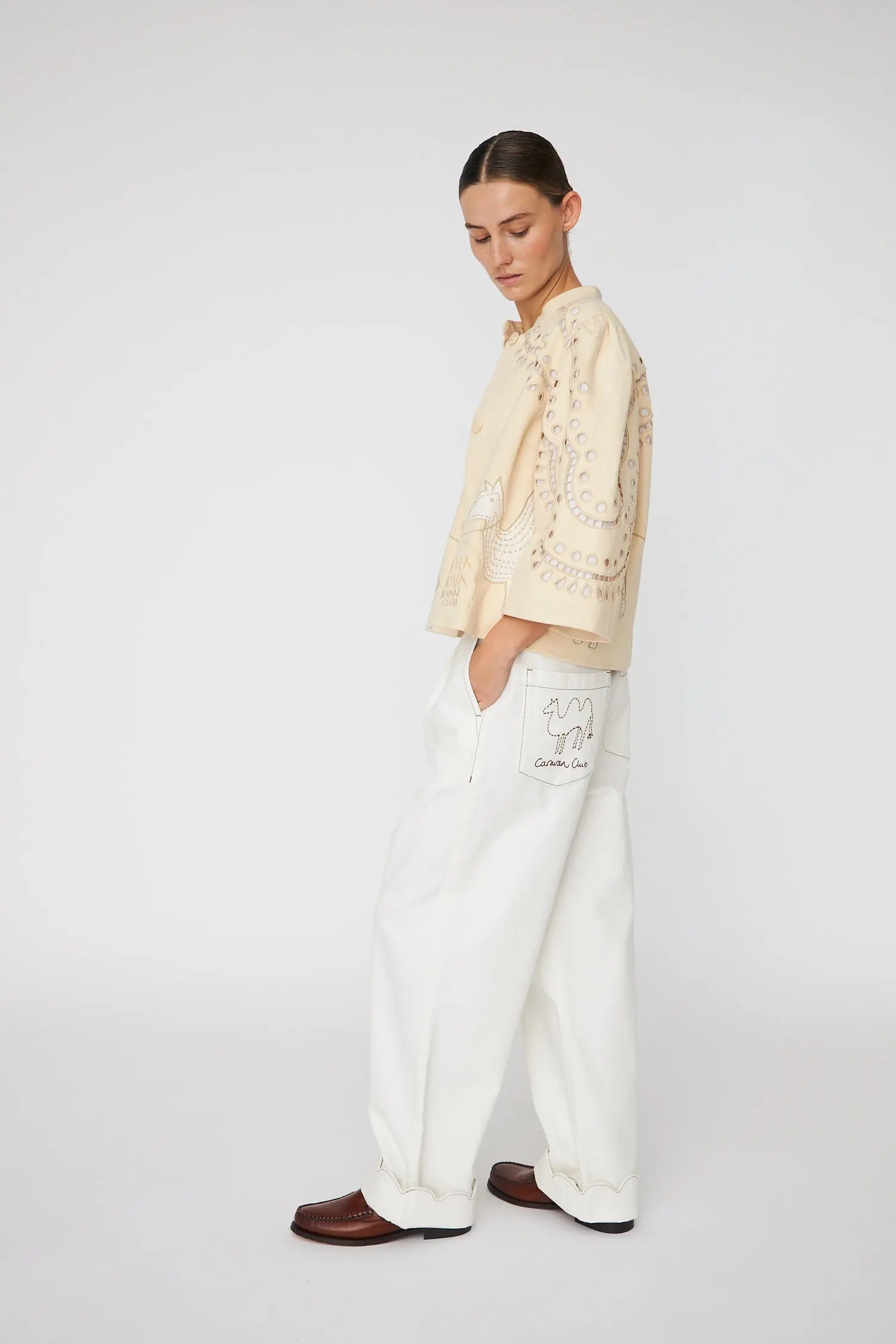 Stella Nova Embroidery Anglaise Jacket Jacket 036 Creme Tones