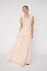 Broderi Anglaise Maxi Kjole - Soft Powder