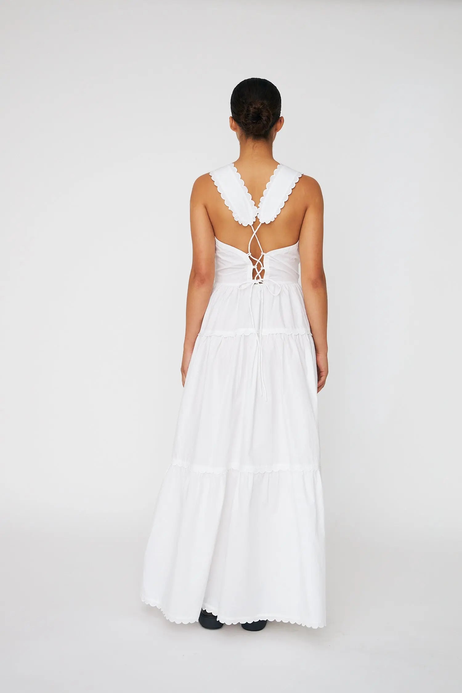 Stella Nova Embroidery Anglaise Maxi Strap Dress Dress 001 White