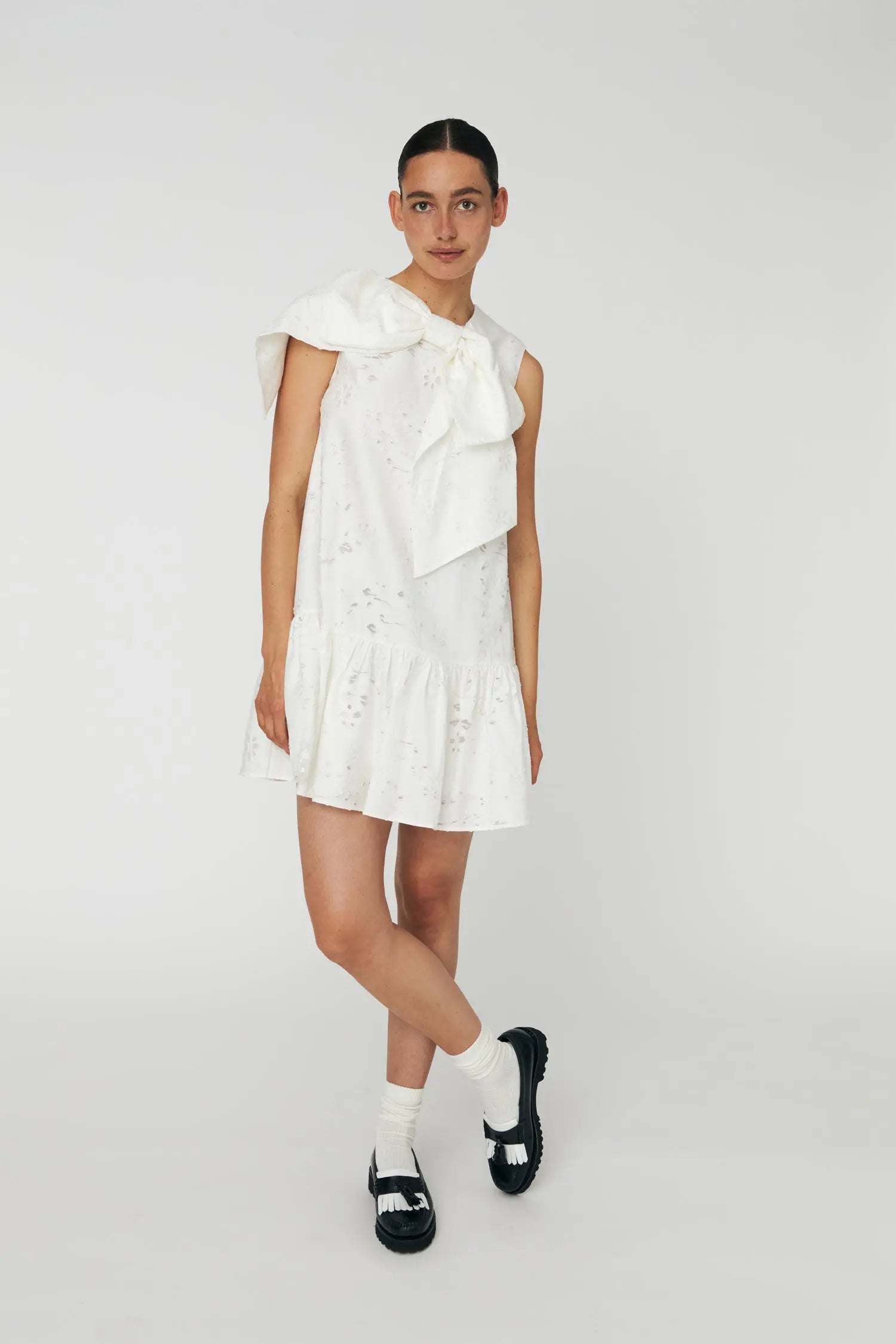 mini bow dress Festive Mini Dress with Bow