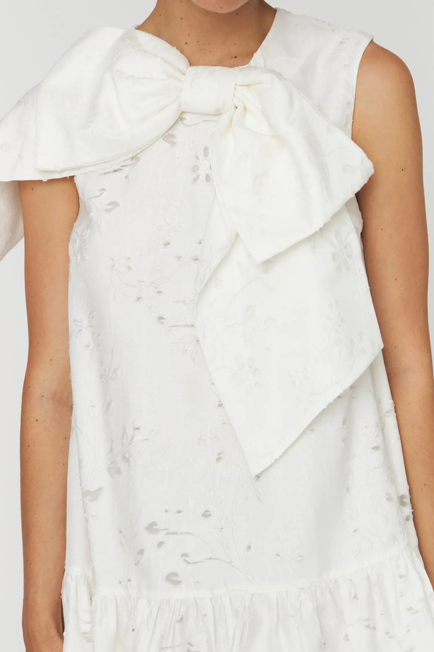 Stella Nova Festive Mini Dress with Bow Dress 001 White