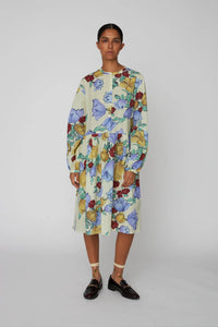 Flowered Cotton Loose Dress - Wild Flowers