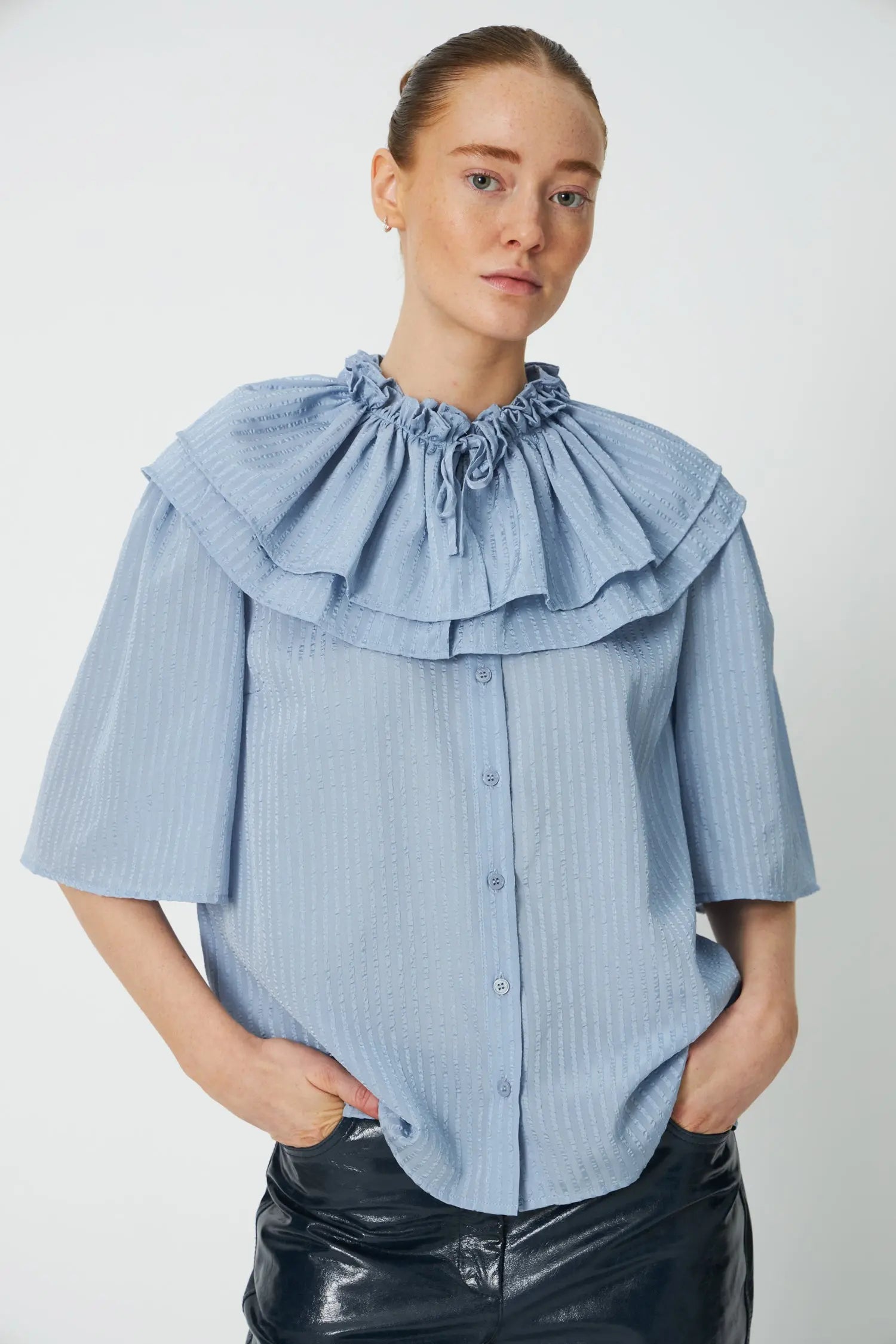 Stella Nova Frill Top Top 303 Dowe Blue