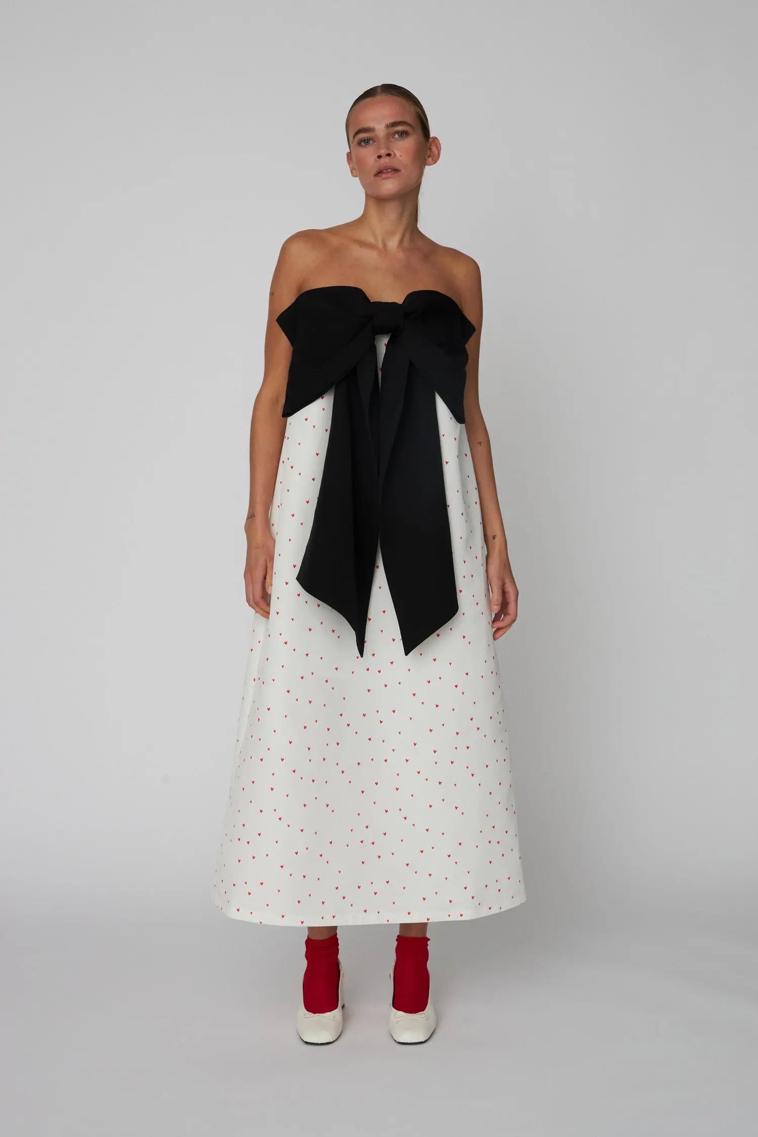 Stella Nova Heart Printed Bow Dress Dress 371 Hearts