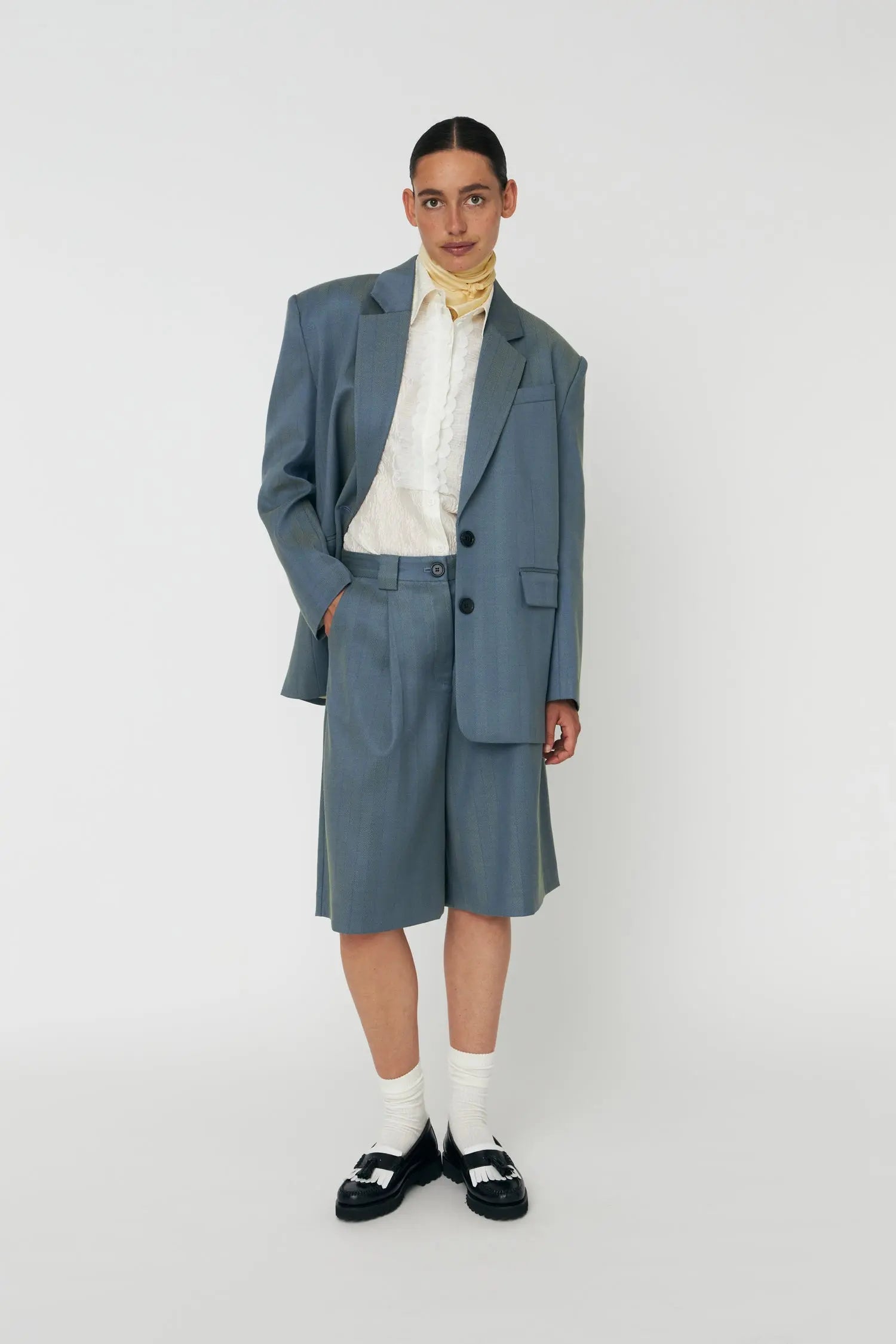 Stella Nova Herringbone Blazer Blazer 218 Aqua Green