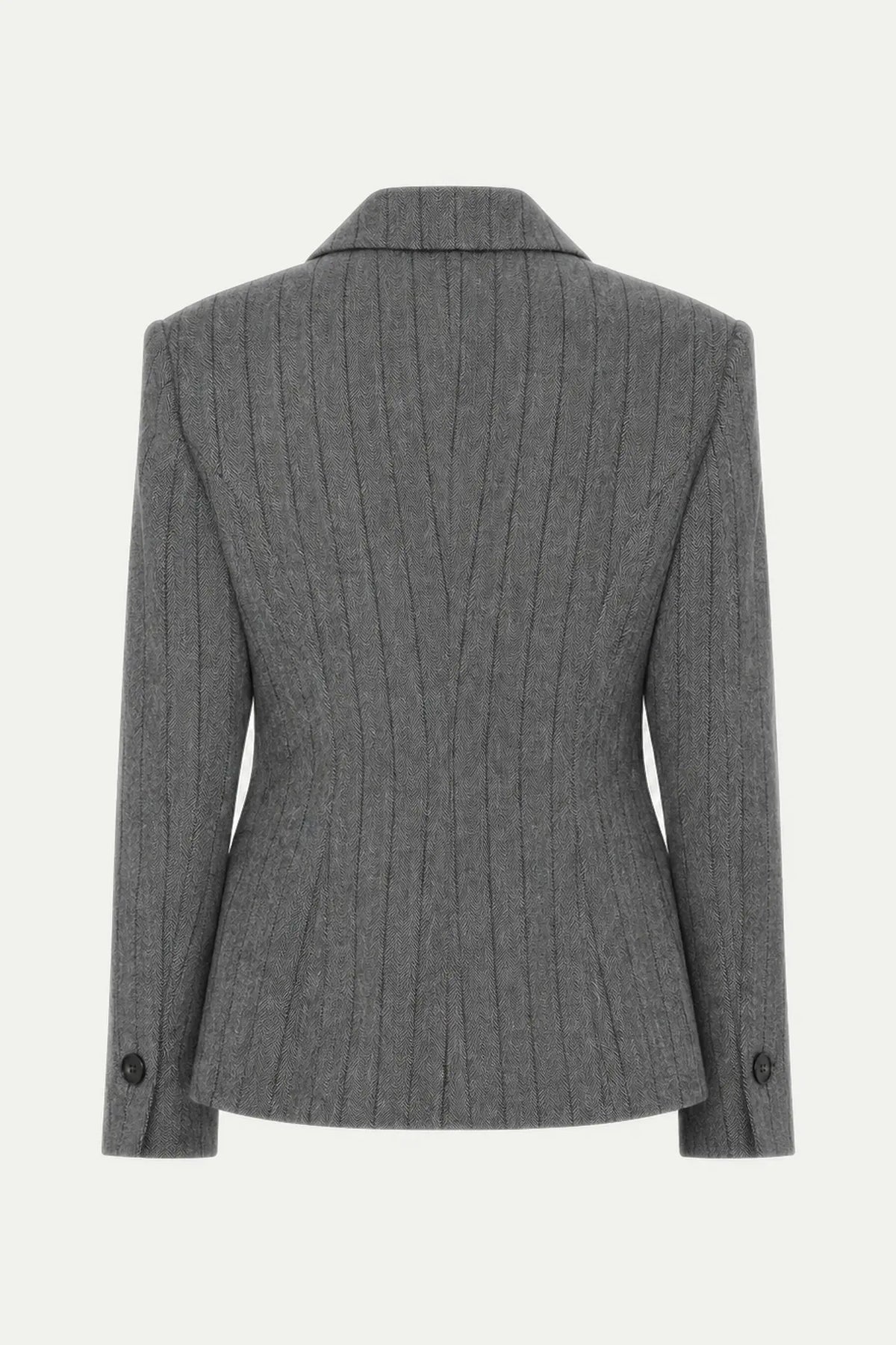 Stella Nova Herringbone Wool Blazer Blazer 954 Dark Grey Mélange