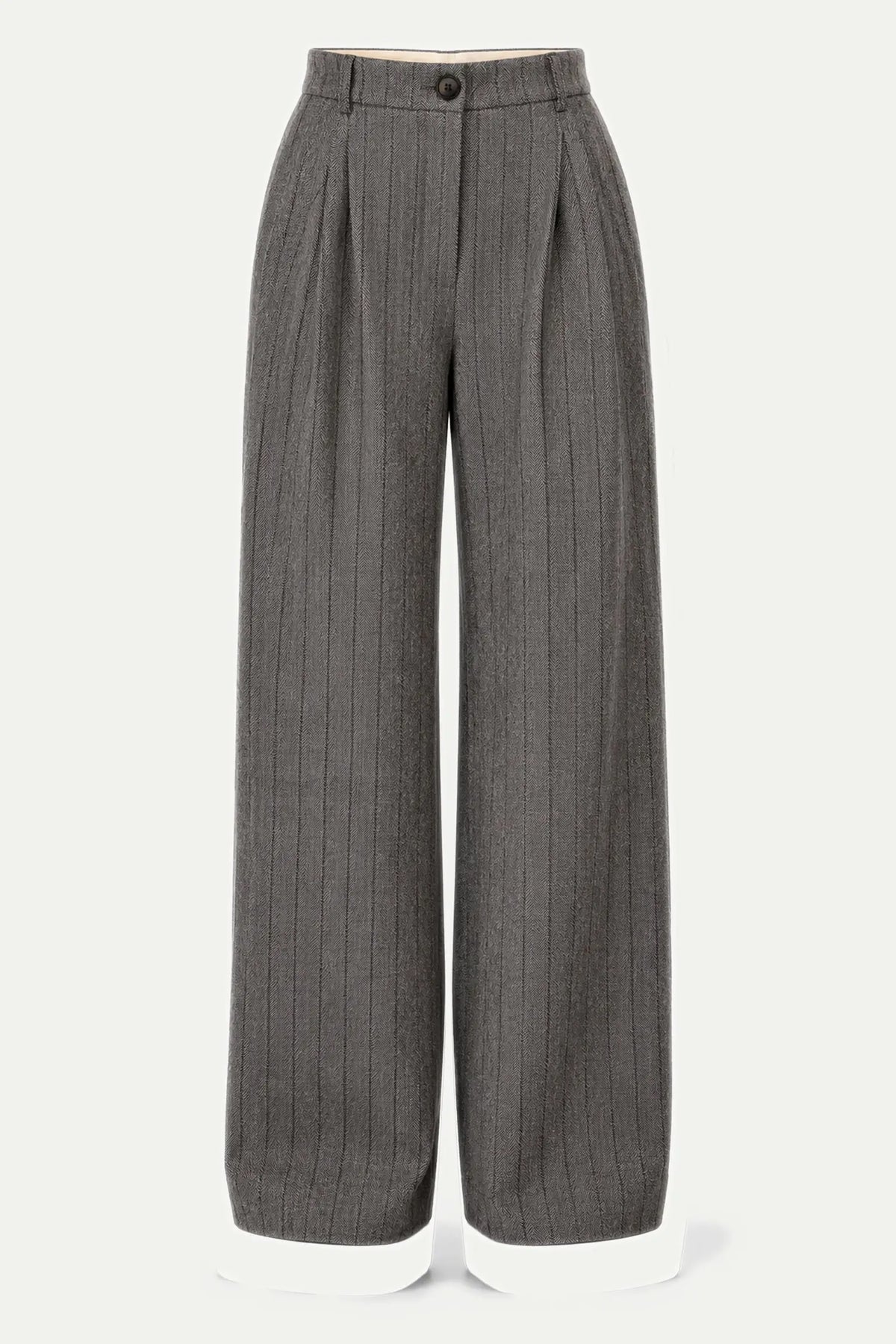 Stella Nova Herringbone Wool Pants Pants 954 Dark Grey Mélange