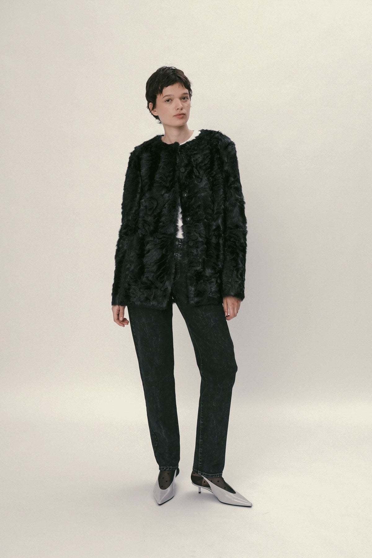 Stella Nova Imitated Fur Jacket Jacket 999 Black