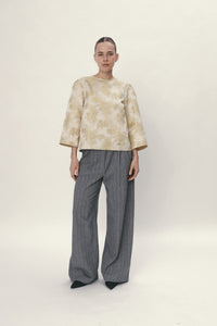 Jacquard Woven Blouse - Yellow Tones