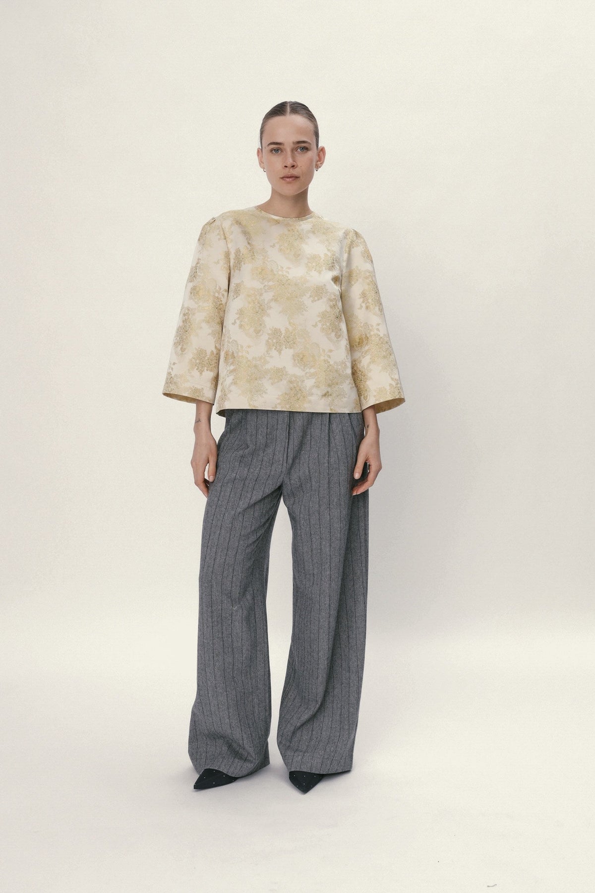 Stella Nova Jacquard Woven Blouse Blouse 145 Yellow Tones