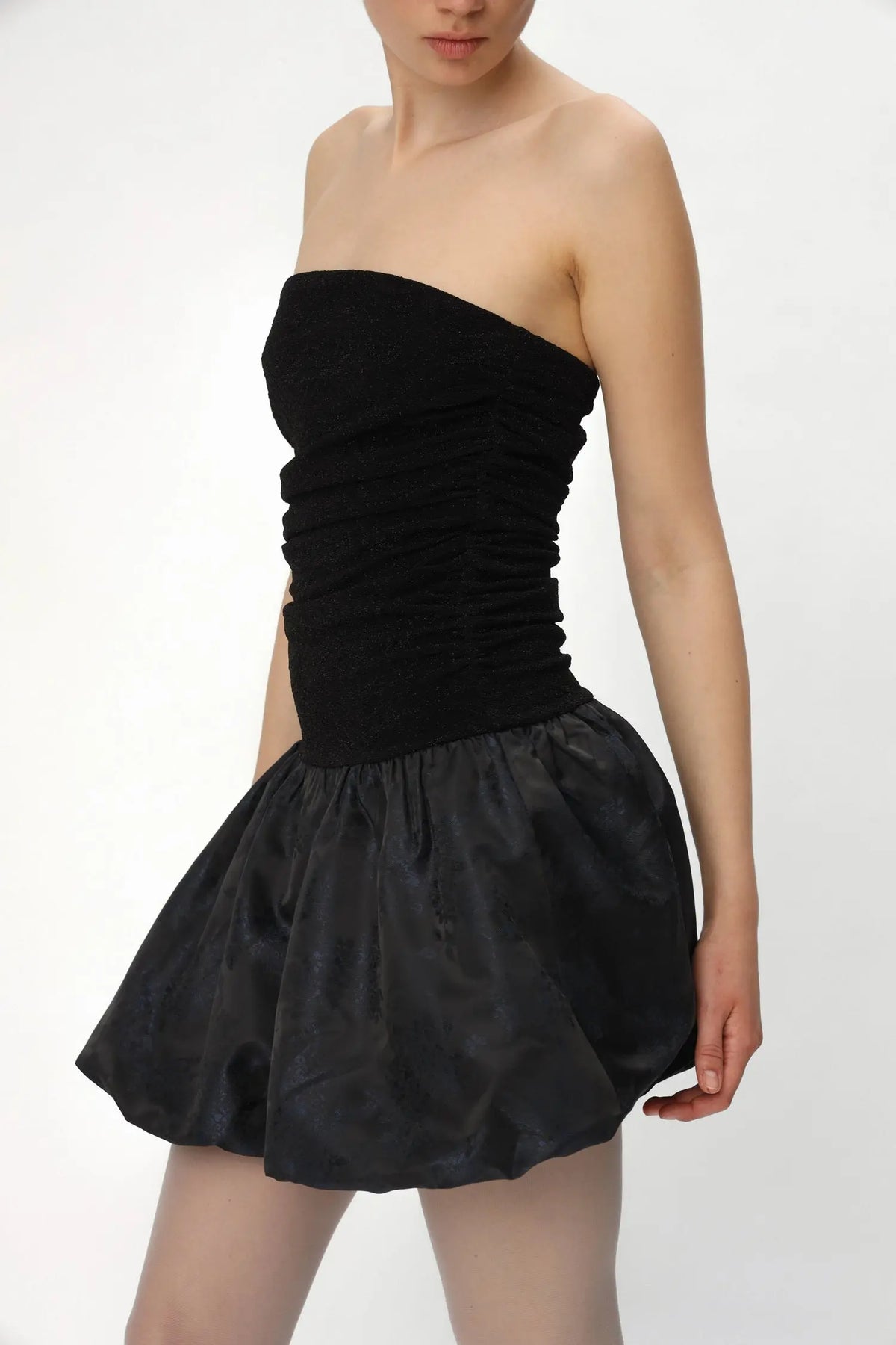Stella Nova Jersey Corsage Dress Dress 324 Dark Ocean Black