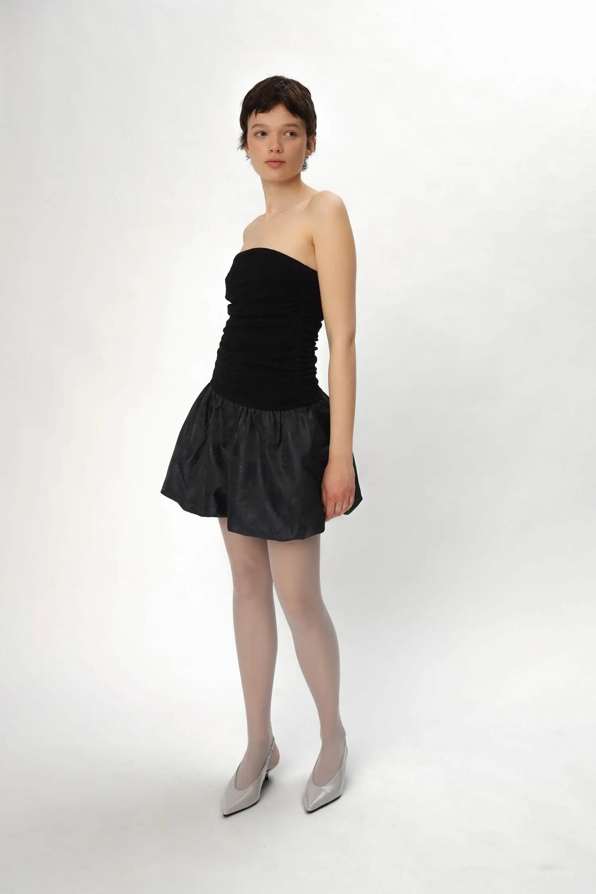 Stella Nova Jersey Corsage Dress Dress 324 Dark Ocean Black