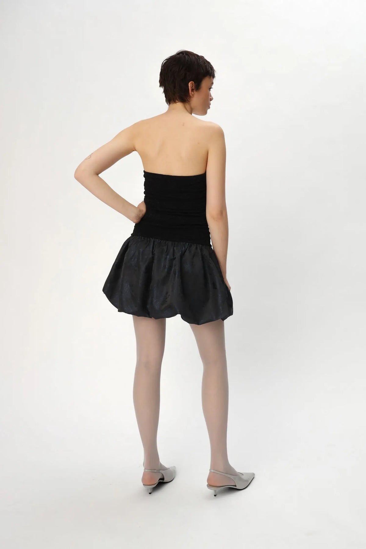 Stella Nova Jersey Corsage Dress Dress 324 Dark Ocean Black