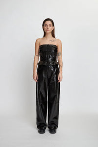 Leather corsage - Brown