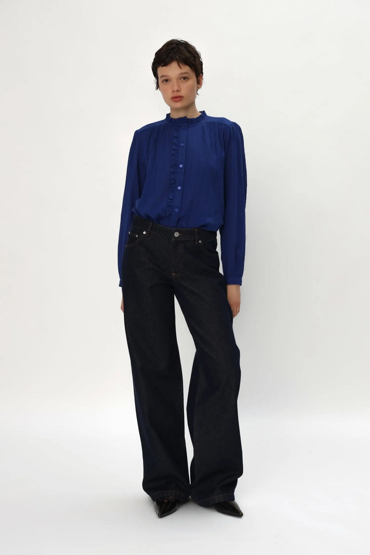 Stella Nova Lurex Demin Jeans Pants 295 Blue Lurex