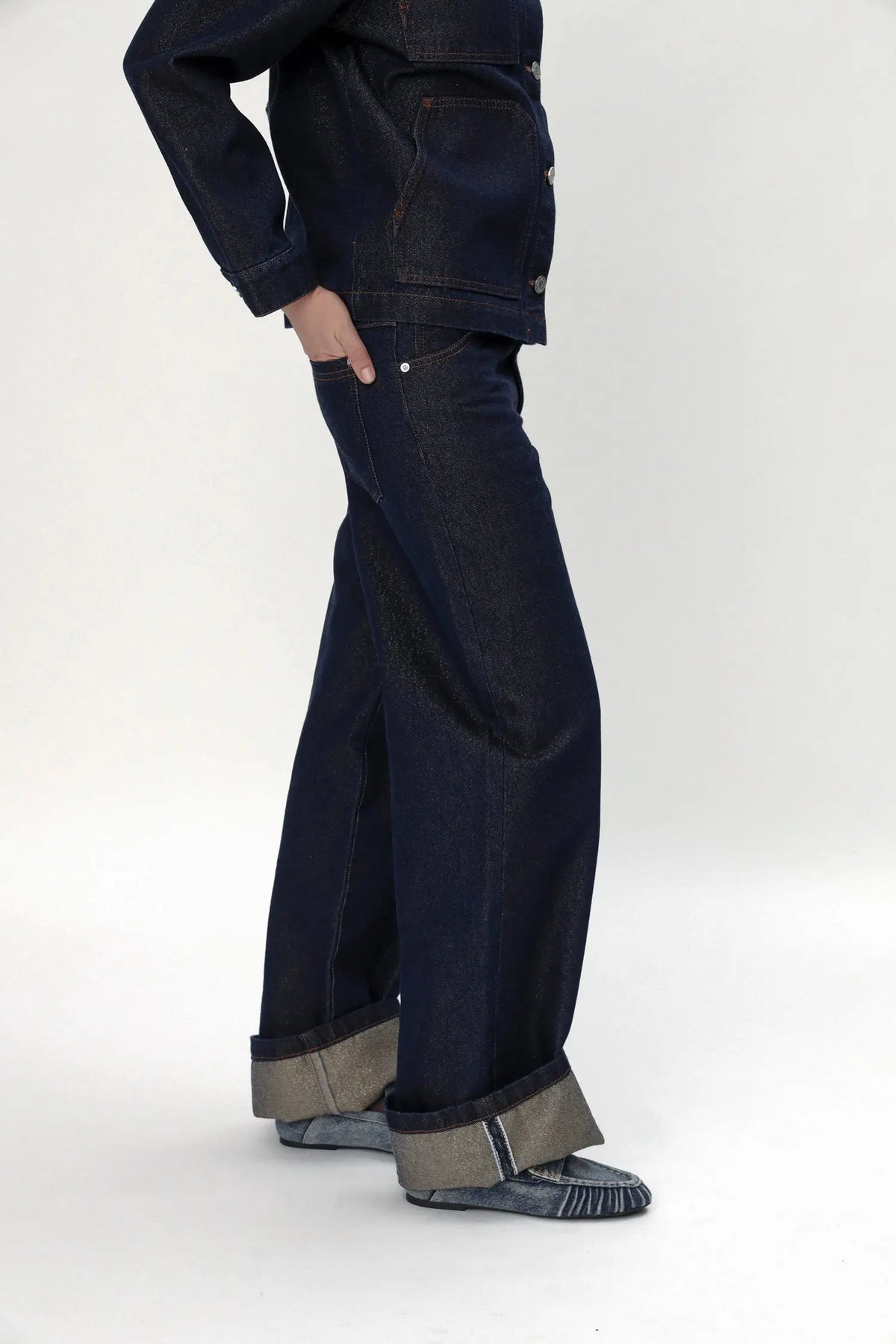 Stella Nova Lurex Demin Jeans Pants 295 Blue Lurex